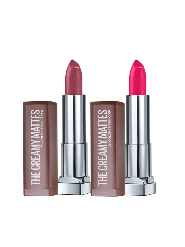 Maybelline New York Color Sensational Creamy Matte Lipstick - Touch Of Spice + Mesmerizing Magenta