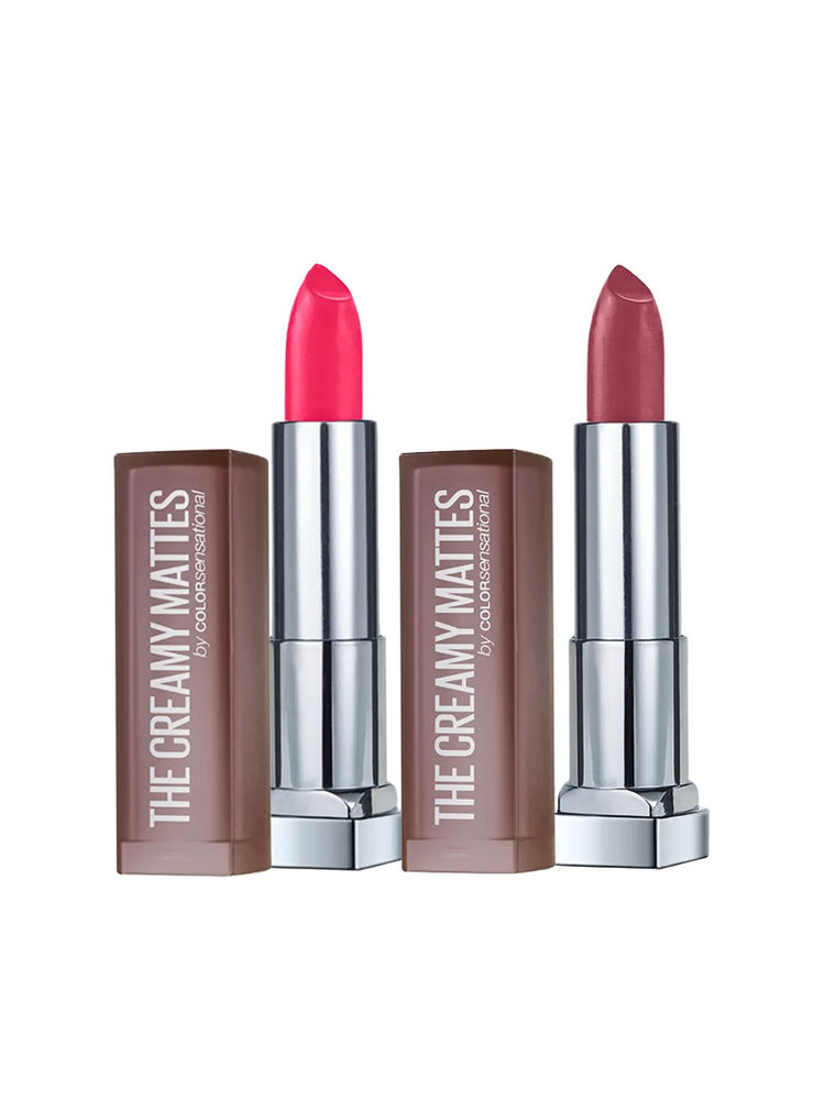 Maybelline New York Color Sensational Creamy Matte Lipstick - Touch Of Spice + Flaming Fuchsia