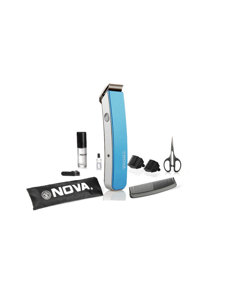Nova NHT - 1047 Pro Skin Rechargeable Cordless, 30 Minutes Runtime Beard Trimmer for Men (Blue)