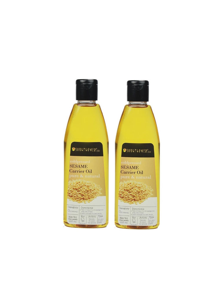 Soulflower Coldpressed Sesame Carrier Oil - Pack of 2