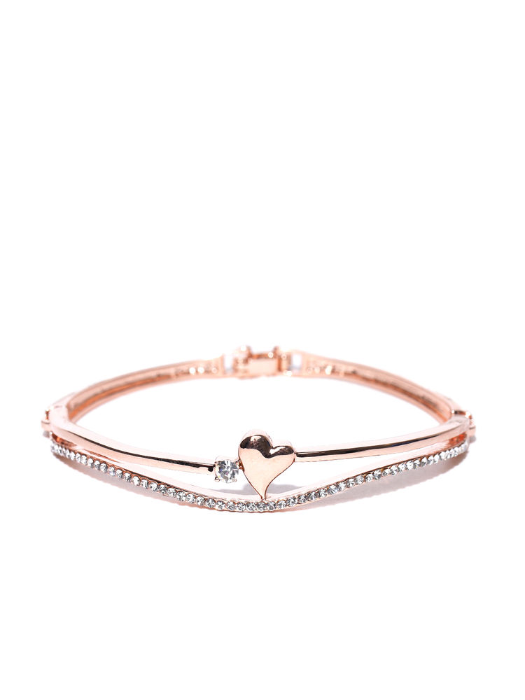 Jewels Galaxy Rose Gold-Plated Handcrafted Stone-Studded Bracelet