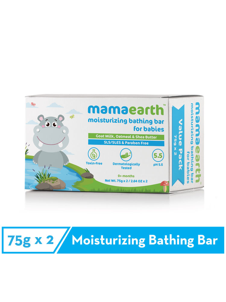 Mamaearth Moisturizing Baby Bathing Soap Bar (Value Pack 75gm x 2)