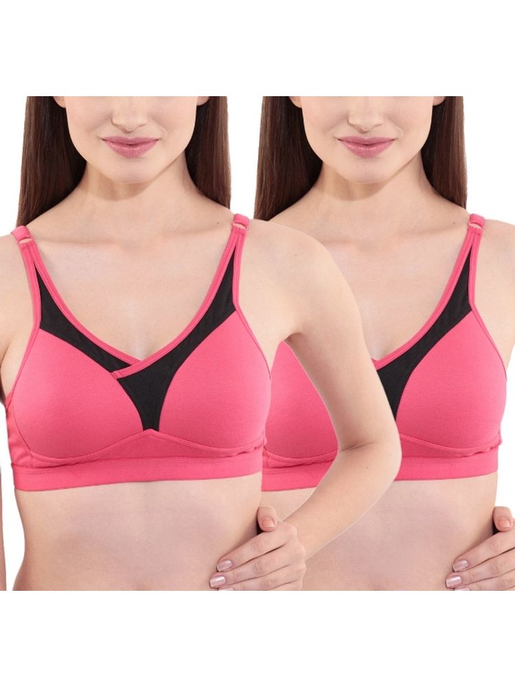 Floret Pack of 2 Full-Coverage Sports Bras T 3001 - Pink-picture-27