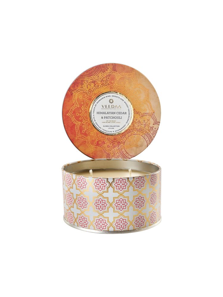 Veedaa Himalayan Cedar And Patchouli 3 Wick Tin Scented Candle-picture-37