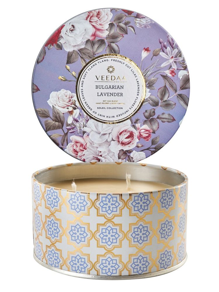 Veedaa Bulgarian Lavender 3 Wick Tin Scented Candle
