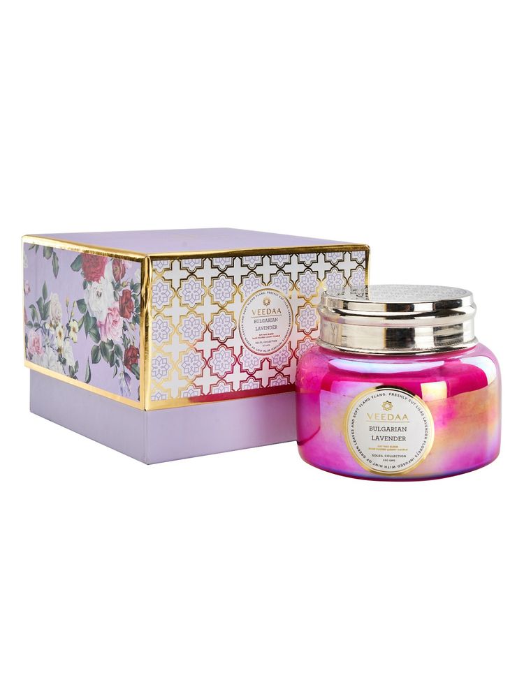 Veedaa Bulgarian Lavender Macaron Glass Scented Candle-image-44