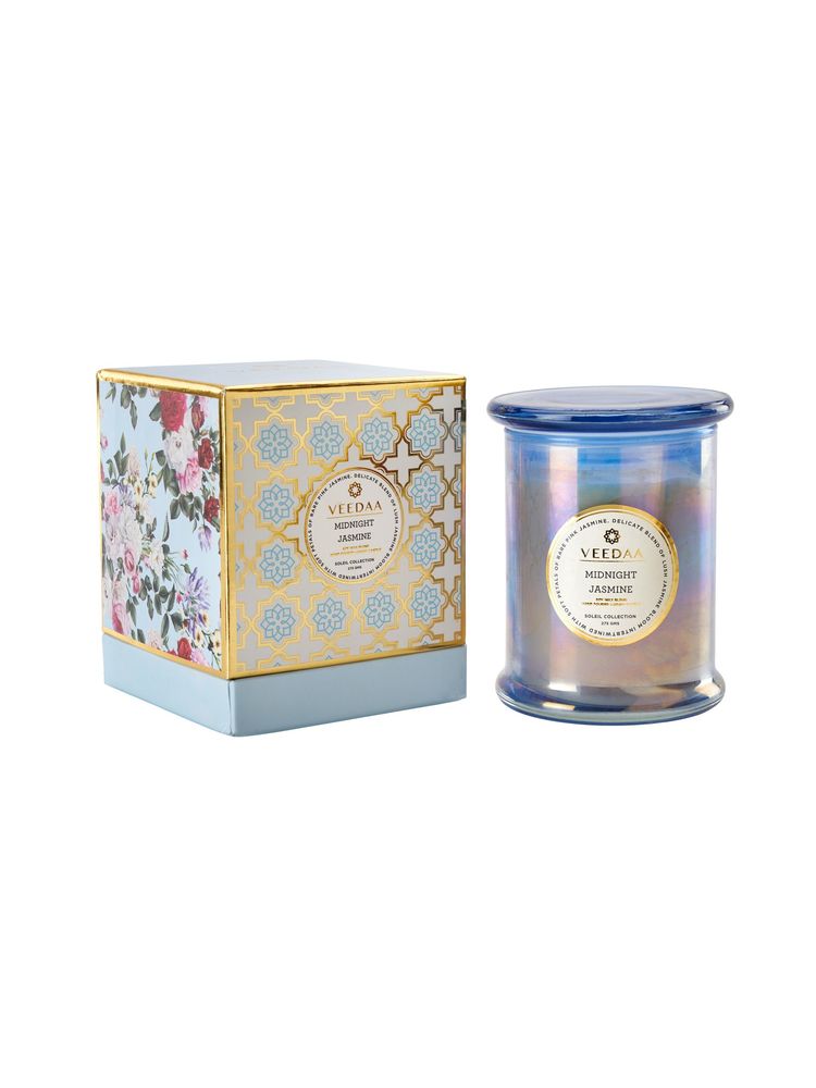 Veedaa Midnight Jasmine Danube Glass Scented Candle-picture-15