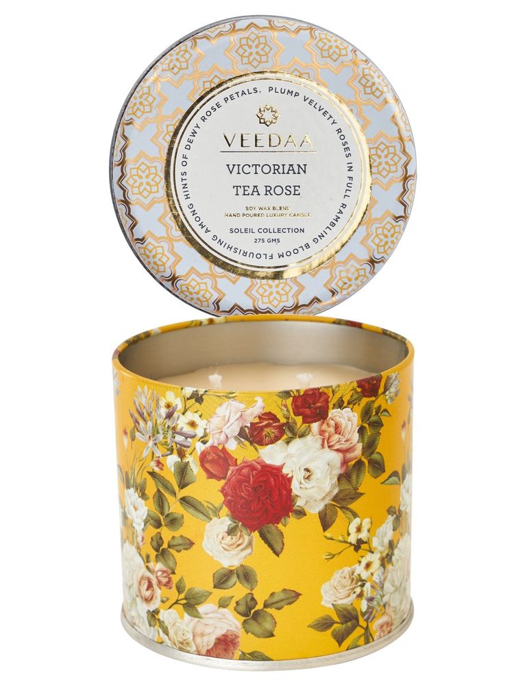 Veedaa Victorian Tea Rose Mason Tin Scented Candle