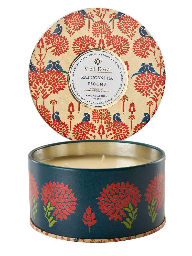 Veedaa Rajanigandha Blooms 3 Wick Tin Scented Candle-picture-13