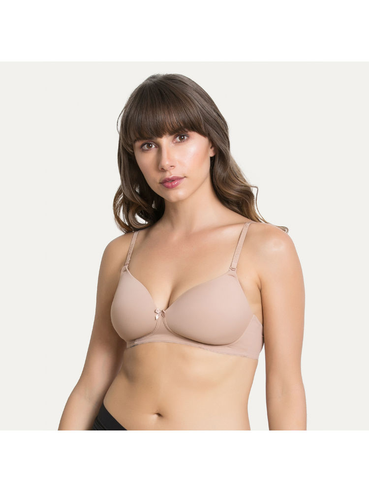 Zivame Padded Wireless T-Shirt Bra - Beige-picture-22