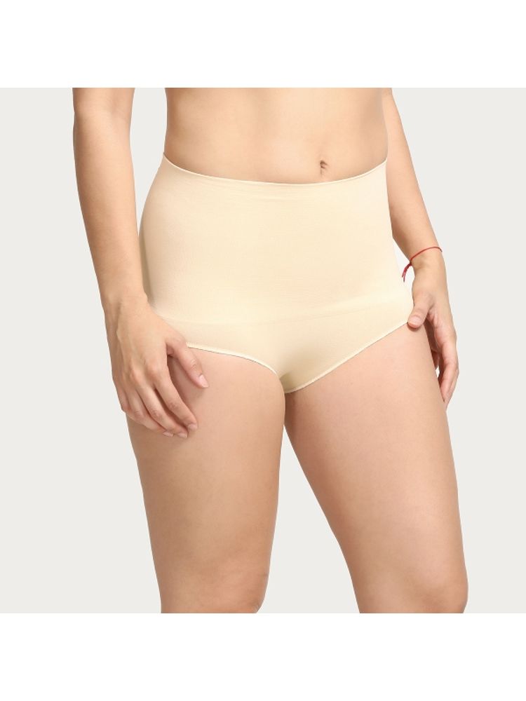 Zivame Everyday Shaping Cotton Midwaist Seamless Hipster Panty - Nude