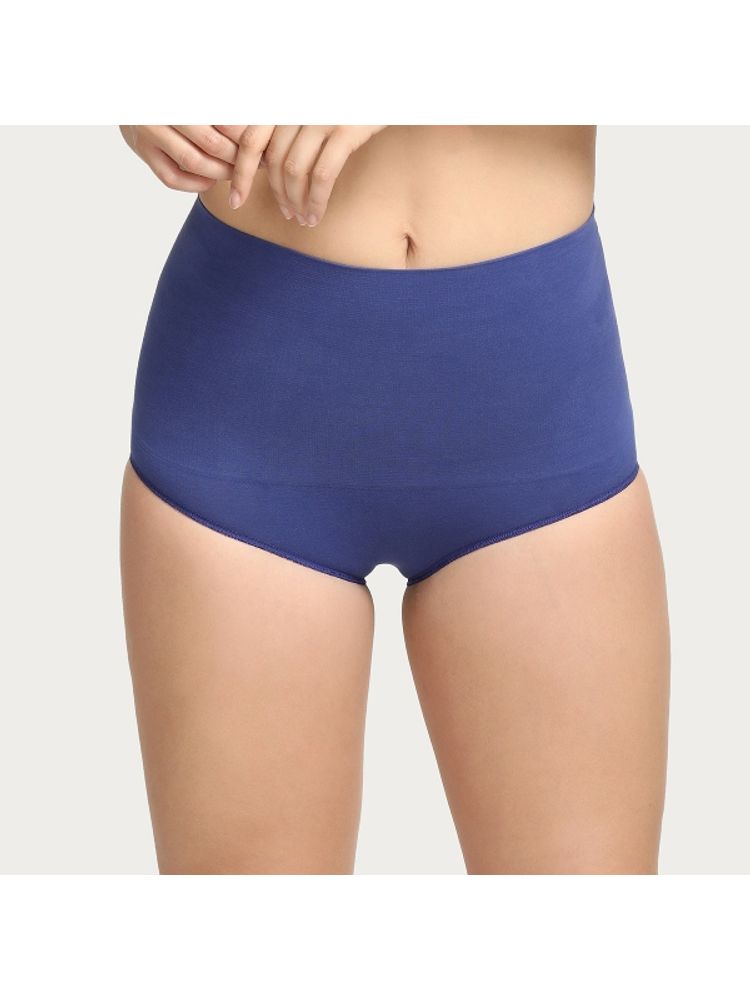 Zivame Everyday Shaping Cotton Midwaist Seamless Hipster Panty - Blue-image-26