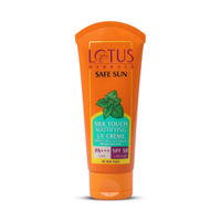 Lotus Herbals Safe Sun Silk Touch Mattifying UV Cream Sunscreen, SPF 50 PA+++, 75g
