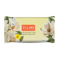 Tulips Refreshing, Daily Face Cleaning Wet Wipes Magnolia Fragrance