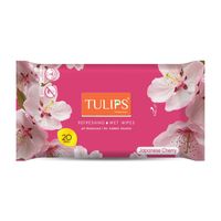 Tulips Refreshing, Face Cleansing Wet Wipes Japanese Cherry Fragrance