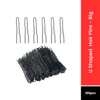 Bronson Professional 100Pcs Bun Pins U shaped Hair Pins Thick Metal Black Ball Tip- Big Size-image-38