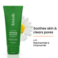 Foxtale Refreshing Face Wash with Niacinamide & Vitamin E, Deeply Cleans Pores and Soothes Skin