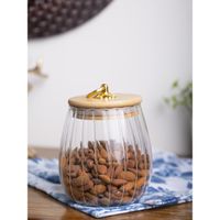 clear glass jar with metal cladding lid large - Ellementry