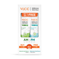 VLCC Salicylic Acid & Neem Serum for AM & Aloe Vera Serum for PM Face Wash Combo
