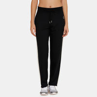 Zelocity Easy Movement Straight Fit Track Pants With Contrast Panelling - Black
