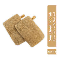Nat Habit Natural Sun Dried Bath Loofah, Body Sponge, Scrubber for Men & Women, Sustainable Handmade