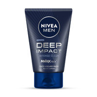 NIVEA MEN Face Wash, Deep Impact Intense Clean, for Beard & Face, with Black Carbon