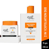 Chemist at Play Exfoliating Body Wash + Exfoliating Body Scrub For Tan Removal Combo