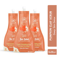 Nat Habit Pumpkin Clay Exfoliating Mura, Face Scrub for Deep Skin Detox with Natural Salicylic Acid