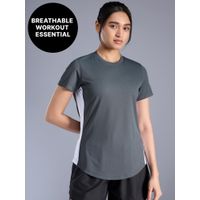 Kica Lightweight Quick Dry Power Move Colorblock Performance Tee for Gym & Running KIC029 Grey-picture-31