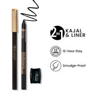 Swiss Beauty Bold & Black 2-In-1 Kajal & Liner With Vitamin-E 12-Hours of Stay With Sharpner
