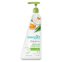 Everyuth Naturals Body Lotion - Soothing Citrus Aloe with Almond Milk, Anti-Bacterial, Non Sticky