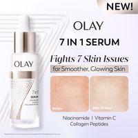Olay 7in1 Serum with Niacinamide, Vitamin C, Collagen Peptides, Fights 7 Skin Issues