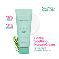 BRING GREEN Tea Tree Cica Soothing Cream Plus, Hydrating Korean Centella Moisturizer