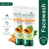 Biotique Bio Papaya Visibly Flawless Skin Face Wash For All Skin Types(pack of 2)