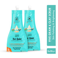 Nat Habit Five Gram & Clay Mura, Face Scrub for Skin Polishing & Brightening with Pulses & Protein