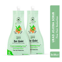 Nat Habit Urad Jojoba Exfoliating Mura, Ayurvedic Face Scrub for Fine Hair Reduction and Blackheads