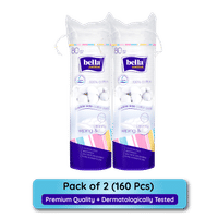 Bella Cotton Pads,100% Cotton, Double Sided,Skin Cleaning ,Nail Polish Removal - Pack of 2