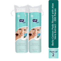 Bella Cotton Pads with Aloe vera Extracts, 100% Cotton, Double Sided, Nail Polish Removal