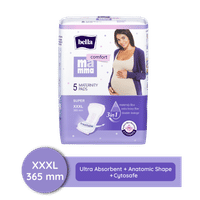 Bella Mamma Comfort Super Maternity Pads, XXXL+ Size with 4 Pads + 1 Fixing Brief