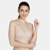 Zivame Innovation Padded Non Wired 3/4Th Coverage Strapless Bra - Roebuck - Nude-picture-15