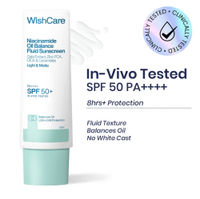 Wishcare Niacinamide Oil-Balance Sunscreen SPF50+ PA++++ | In-Vivo Tested | Light & Matte| Oily Skin