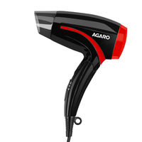 AGARO HD1177 Hair Dryer 1000W Copper Motor, 2 Speed & Temp, Men & Women, Black & Red
