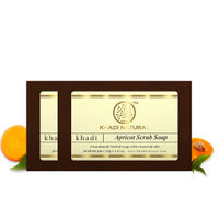 Khadi Natural Apricot Scrub Handmade Soap Pack of 2