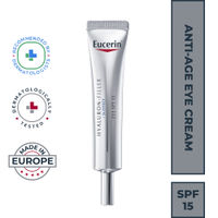 Eucerin Hyaluron-Filler Eye Cream SPF 15 with Hyaluronic Acid & Glycerin, 3X Effect – Reduces Fine Lines & Puffiness