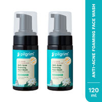 Pilgrim Salicylic Acid & Glycolic Acid Foaming Face Wash - Clears Acne & Deeply Cleanses - Pack of 2