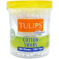 Tulips Premium Paper Stick Pure & Soft Cotton Ear Buds/ Swabs Jar (100 Sticks / 200 Tips)