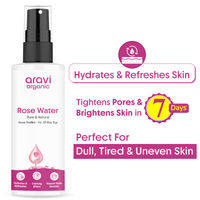 Aravi Organic 100% Pure & Natural Rose Water - Steam Distilled Face Toner Spray For Skin & Hair Care