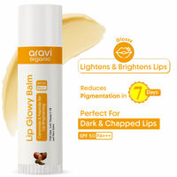 Aravi Organic Glowy Lip Balm SPF 50 PA+++ - Kojic Acid & Peptide For Dark Lips & Sun Protection