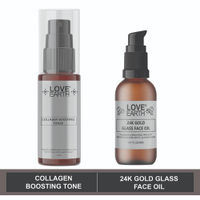 Love Earth Collagen Boosting Toner + 24k Gold Glass Face Oil