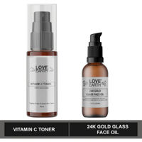 Love Earth Vitamin C Toner + 24k Gold Glass Face Oil